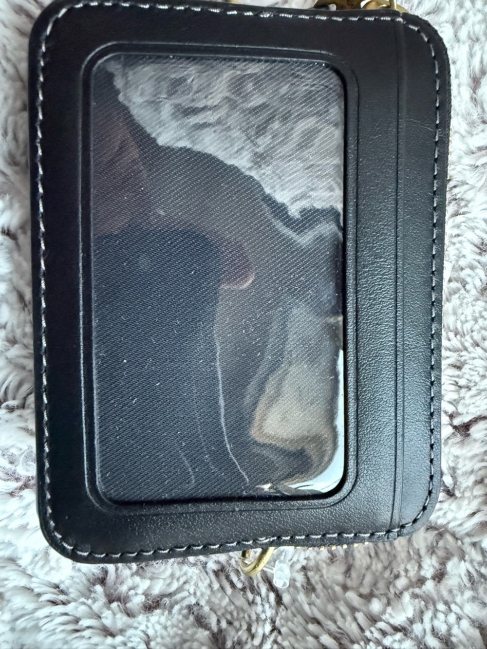 Coach Black Leather Zip Coin Pouch with Gold Hardware - Picture 2 of 5